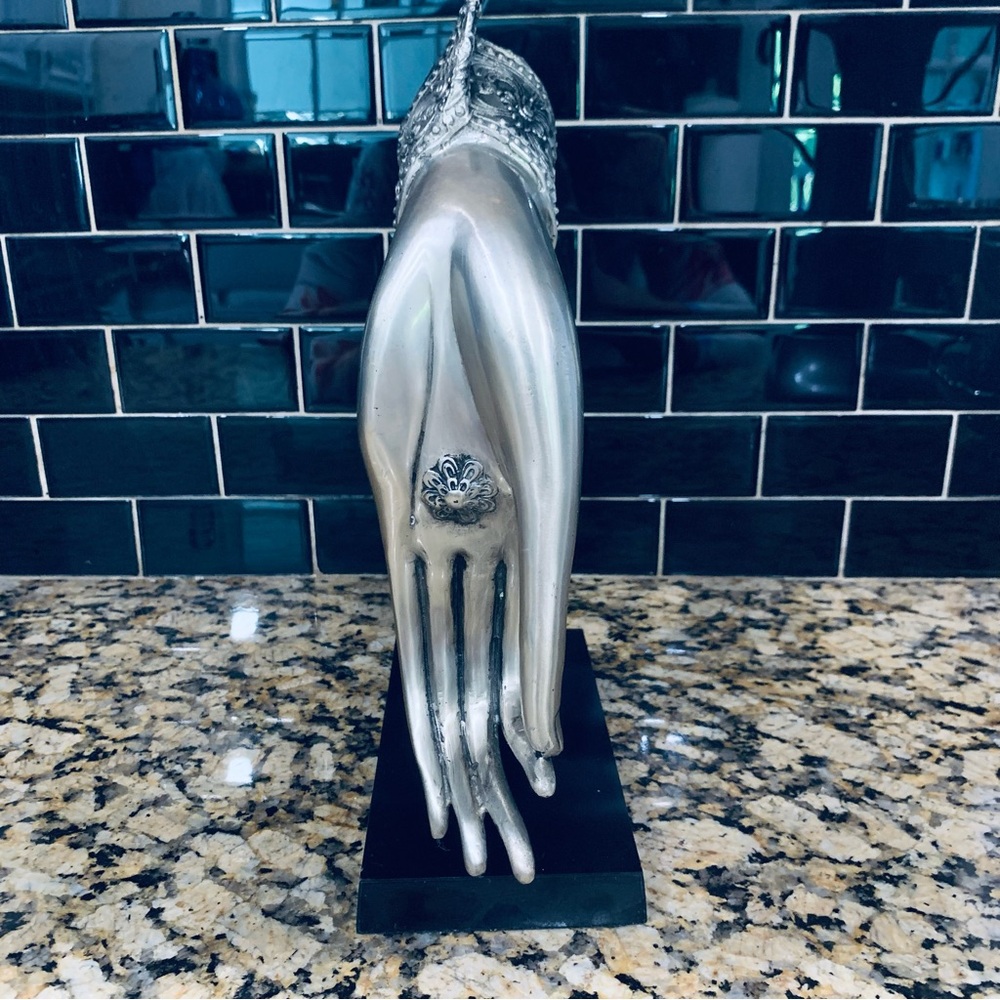 Vintage Metal Vitarka Mudra Posture Buddha Hand Display